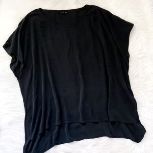 Eileen Fisher Black Silk Loose Fit Blouse Shirt